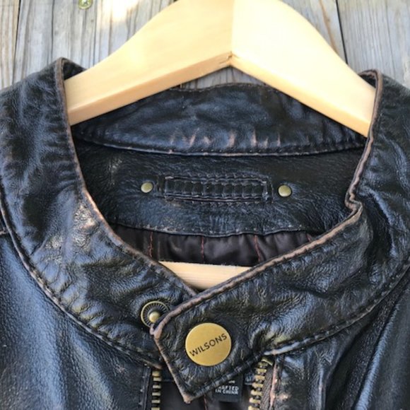 Wilson leather vintage motorcycle jacket - Picture 13 of 14